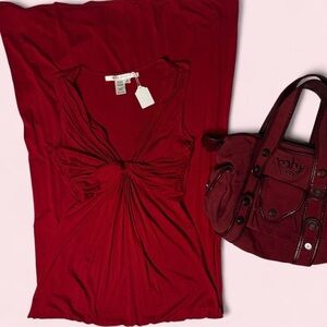 Max Studio Deep Red Maxi Dress